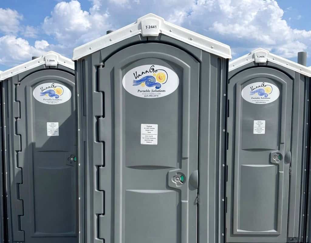 Portable toilets at VannGo Site Services for outdoor events or construction.